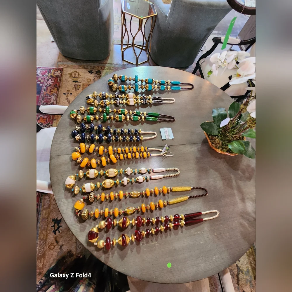 Orange, Goldtone and Blue Multi Use Piece-Home Decor or Necklace - Picture 4 of 11
